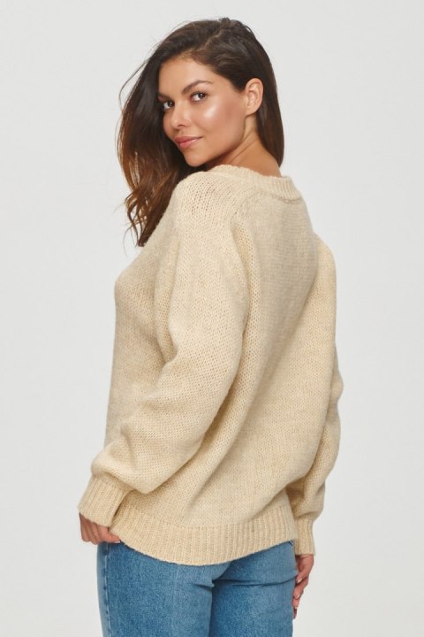 Sweter Damski Model S152 Piasek - Makadamia - uniwersalny Sweter Damski Model S152 Piasek - Makadamia - uniwersalny