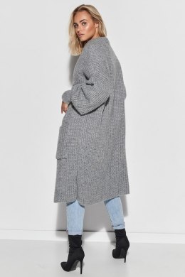 Sweter Kardigan Model S101 Grey Melange - Makadamia - uniwersalny