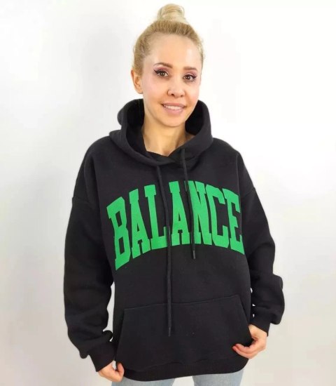 Bluza oversize unisex BALANCE duże napisy (Czarny) Bluza oversize unisex BALANCE duże napisy (Czarny)