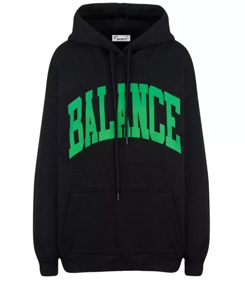 Bluza oversize unisex BALANCE duże napisy (Czarny) Bluza oversize unisex BALANCE duże napisy (Czarny)
