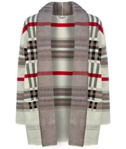 CIEPŁY Sweter Kardigan narzutka KRATA Elegancki (Beżowy)