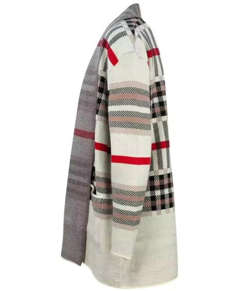 CIEPŁY Sweter Kardigan narzutka KRATA Elegancki (Beżowy) CIEPŁY Sweter Kardigan narzutka KRATA Elegancki (Beżowy)