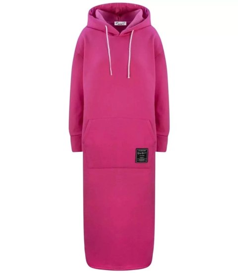 Ciepła bluza damska dresowa Oversize Sukienka Bawełniana Kaptur (Różowy) Ciepła bluza damska dresowa Oversize Sukienka Bawełniana Kaptur (Różowy)