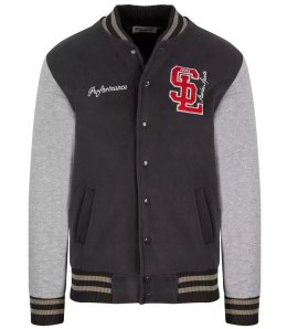 Ciepła bomberka bluza UNISEX bejsbolówka haft (Szary)