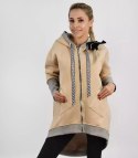 Ciepła oversizowa bluza PARKA dresowa (Beżowy) Ciepła oversizowa bluza PARKA dresowa (Beżowy)