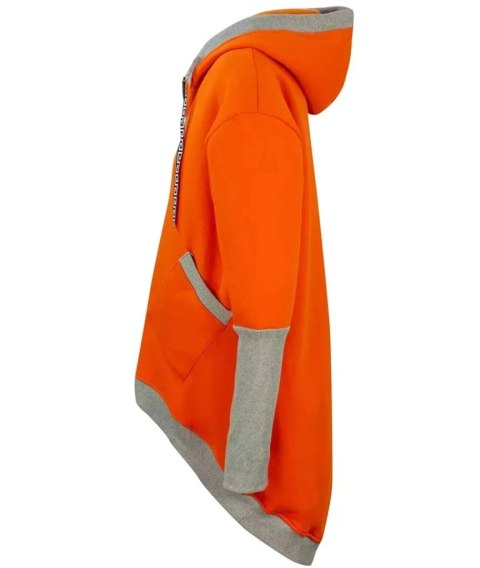 Ciepła oversizowa bluza PARKA dresowa (Pomarańczowy)
