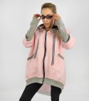 Ciepła oversizowa bluza PARKA dresowa (Różowy) Ciepła oversizowa bluza PARKA dresowa (Różowy)