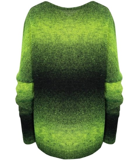 Ciepły damski sweter oversize piękny OMBRE (Zielony) Ciepły damski sweter oversize piękny OMBRE (Zielony)