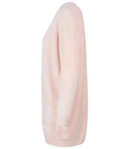 Ciepły płaszczyk kurtka ALPAKA Kardigan Elegancki TINA (Różowy)