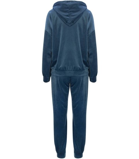 Damski dres sportowy welur bluza spodnie kaptur (Zielony) Damski dres sportowy welur bluza spodnie kaptur (Zielony)