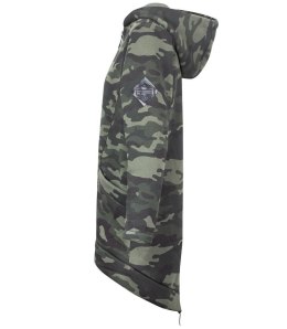 Długa bluza damska z kapturem parka gruba ciepła (Wielokolorowy)