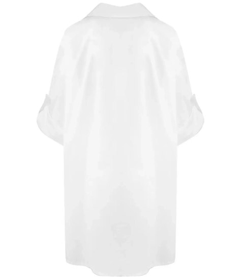 Długa koszula Szmizjerka basic bawełna (Biały) Długa koszula Szmizjerka basic bawełna (Biały)