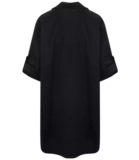 Długa koszula Szmizjerka basic bawełna (Czarny) Długa koszula Szmizjerka basic bawełna (Czarny)