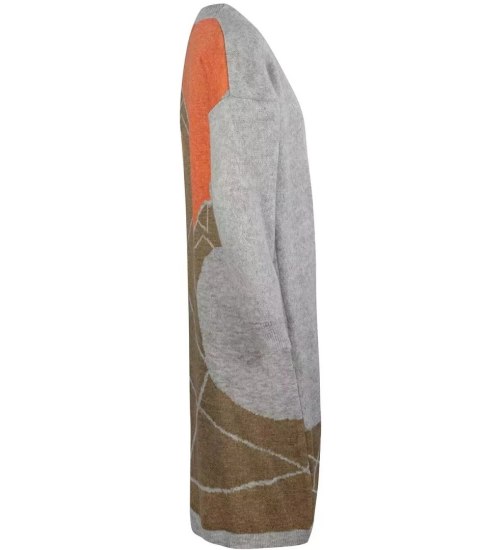 Długi kardigan sweter afryka żyrafy Kaszmir (Szary) Długi kardigan sweter afryka żyrafy Kaszmir (Szary)