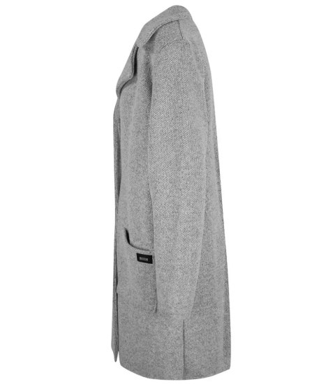 Dzianinowy płaszcz przejściowy kardigan sweter (Szary) Dzianinowy płaszcz przejściowy kardigan sweter (Szary)