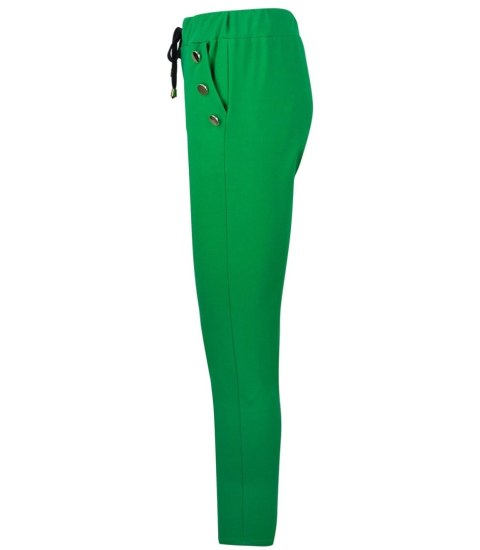 Eleganckie spodnie materiałowe z guzikami MARTA (Zielony) Eleganckie spodnie materiałowe z guzikami MARTA (Zielony)