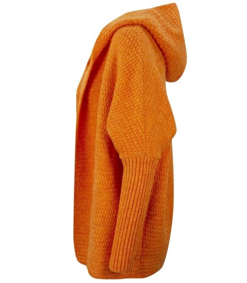 GRUBY sweter KARDIGAN nietoperz Luźny Ciepły z kapturem (Pomarańczowy) GRUBY sweter KARDIGAN nietoperz Luźny Ciepły z kapturem (Pomarańczowy)