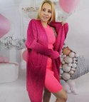 Kardigan długi gruby sweter ombre kolorowy (Różowy) Kardigan długi gruby sweter ombre kolorowy (Różowy)