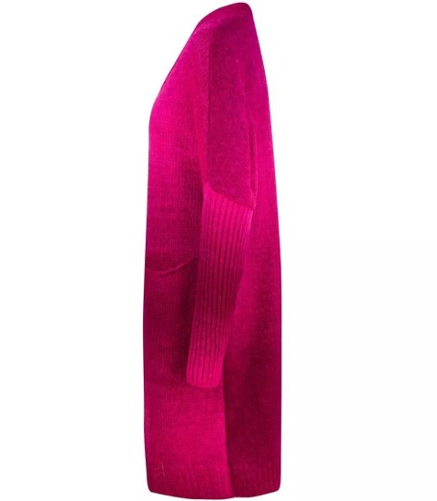 Kardigan długi gruby sweter ombre kolorowy (Różowy) Kardigan długi gruby sweter ombre kolorowy (Różowy)