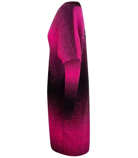 Kardigan długi gruby sweter ombre kolorowy (Różowy) Kardigan długi gruby sweter ombre kolorowy (Różowy)