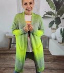 Kardigan długi gruby sweter ombre kolorowy (Zielony) Kardigan długi gruby sweter ombre kolorowy (Zielony)