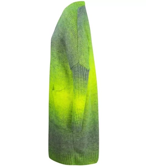 Kardigan długi gruby sweter ombre kolorowy (Zielony) Kardigan długi gruby sweter ombre kolorowy (Zielony)