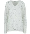 Klasyczny sweter kardigan w groszki Elegancki NELA (Biały) Klasyczny sweter kardigan w groszki Elegancki NELA (Biały)