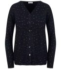 Klasyczny sweter kardigan w groszki Elegancki NELA (Czarny) Klasyczny sweter kardigan w groszki Elegancki NELA (Czarny)