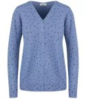 Klasyczny sweter kardigan w groszki Elegancki NELA (Niebieski)