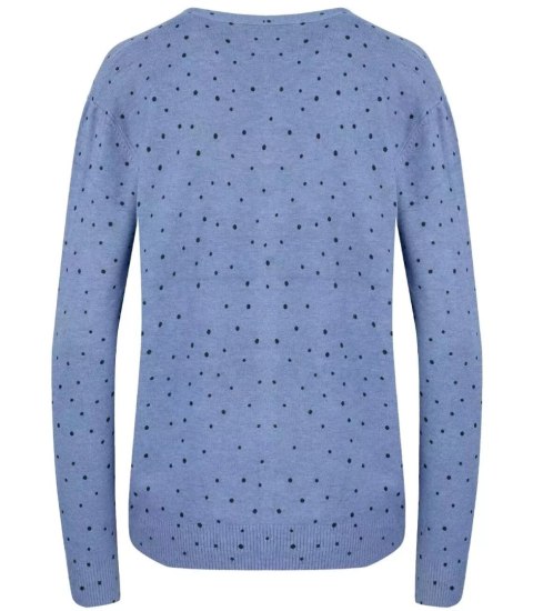 Klasyczny sweter kardigan w groszki Elegancki NELA (Niebieski)