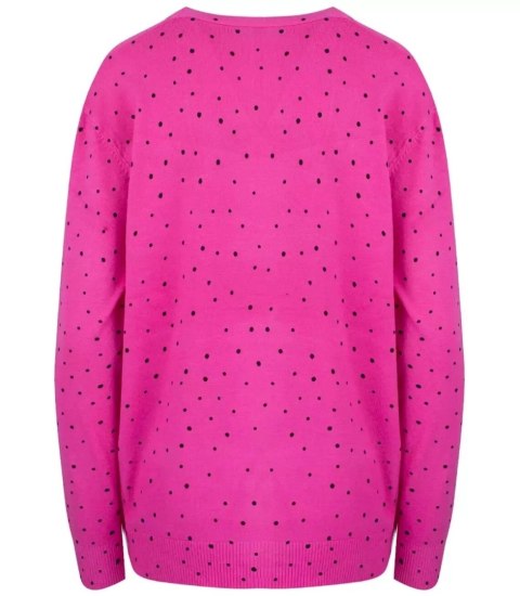 Klasyczny sweter kardigan w groszki Elegancki NELA (Różowy) Klasyczny sweter kardigan w groszki Elegancki NELA (Różowy)