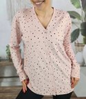 Klasyczny sweter kardigan w groszki Elegancki NELA (Różowy) Klasyczny sweter kardigan w groszki Elegancki NELA (Różowy)