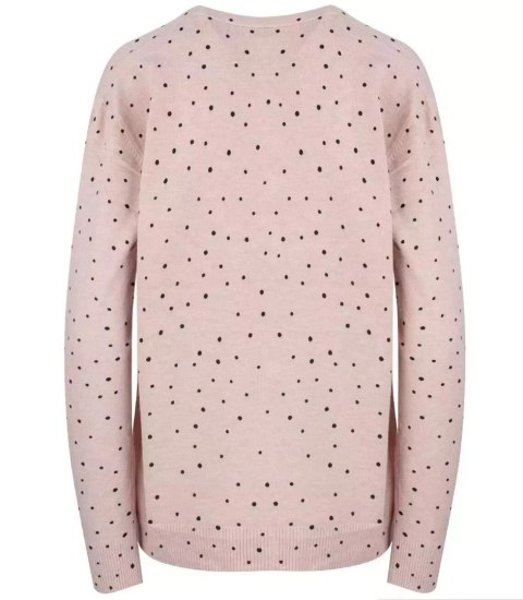 Klasyczny sweter kardigan w groszki Elegancki NELA (Różowy) Klasyczny sweter kardigan w groszki Elegancki NELA (Różowy)