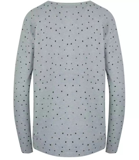 Klasyczny sweter kardigan w groszki Elegancki NELA (Szary) Klasyczny sweter kardigan w groszki Elegancki NELA (Szary)