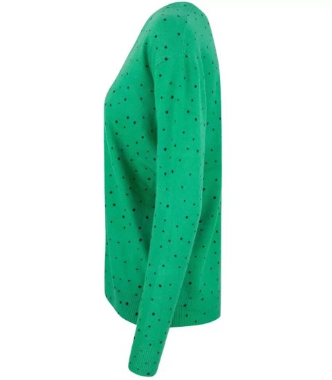 Klasyczny sweter kardigan w groszki Elegancki NELA (Zielony) Klasyczny sweter kardigan w groszki Elegancki NELA (Zielony)