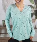 Klasyczny sweter kardigan w groszki Elegancki NELA (Zielony) Klasyczny sweter kardigan w groszki Elegancki NELA (Zielony)