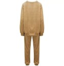 Komplet dresowy bluza spodnie welur gładki (Beżowy)