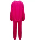 Komplet dresowy bluza spodnie welur gładki (Różowy)