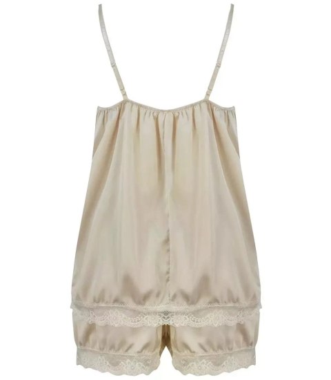 Komplet top + spodenki z koronką sexi (Beżowy)