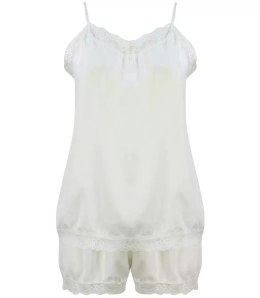Komplet top + spodenki z koronką sexi (Biały)