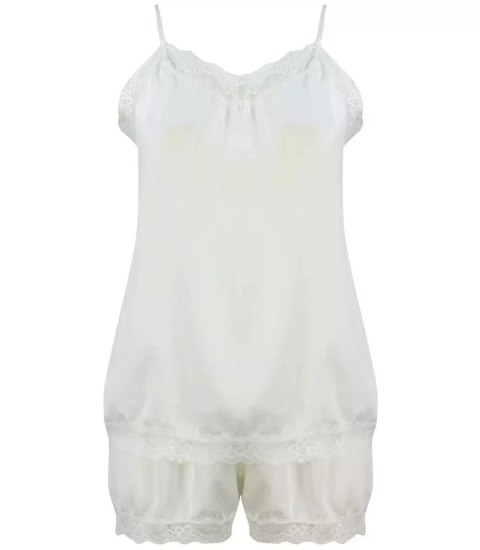 Komplet top + spodenki z koronką sexi (Biały)