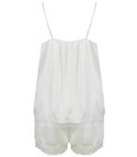 Komplet top + spodenki z koronką sexi (Biały)