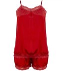 Komplet top + spodenki z koronką sexi (Czerwony)