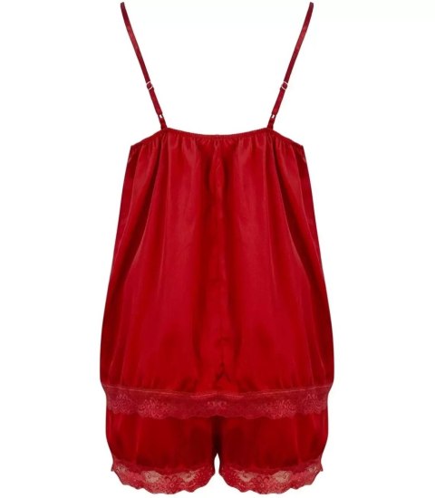 Komplet top + spodenki z koronką sexi (Czerwony)