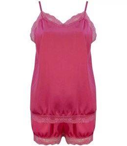 Komplet top + spodenki z koronką sexi (Różowy)