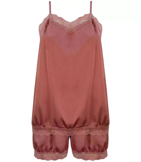 Komplet top + spodenki z koronką sexi (Różowy)