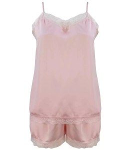 Komplet top + spodenki z koronką sexi (Różowy)