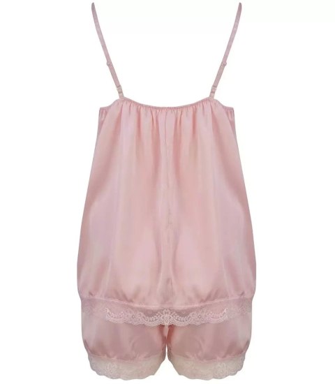 Komplet top + spodenki z koronką sexi (Różowy)