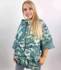 Krótka dwustronna kurtka przejściowa kwiaty (Zielony) Krótka dwustronna kurtka przejściowa kwiaty (Zielony)