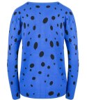 Krótki sweter w kropki i cyrkonie LIZA (Niebieski) Krótki sweter w kropki i cyrkonie LIZA (Niebieski)